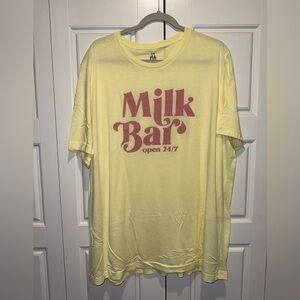 The Little Milk Bar - Milk Bar Open 24/7 Graphic Tee - Yellow - 3XL